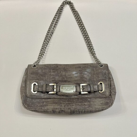 Michael Kors Vintage- Soft Suede Like - Snake / Animal Print Bag- Gray- EC - Picture 8 of 13